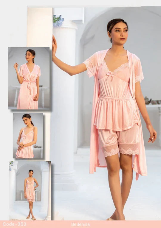 3-Piece Bridal Nighty Set