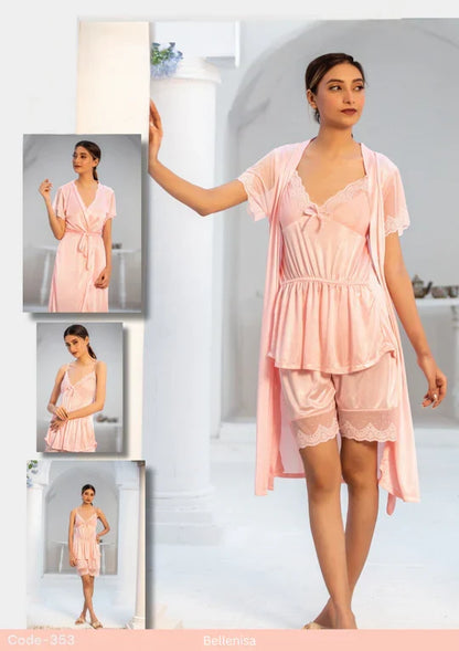 3-Piece Bridal Nighty Set