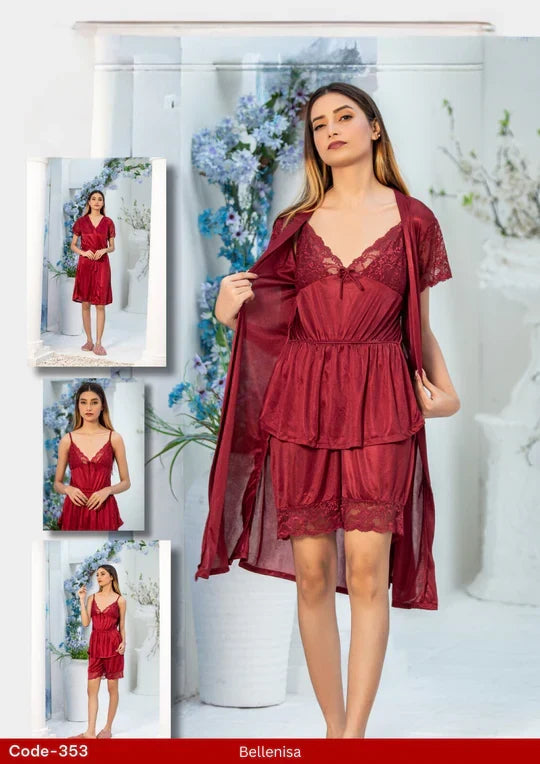 3-Piece Bridal Nighty Set
