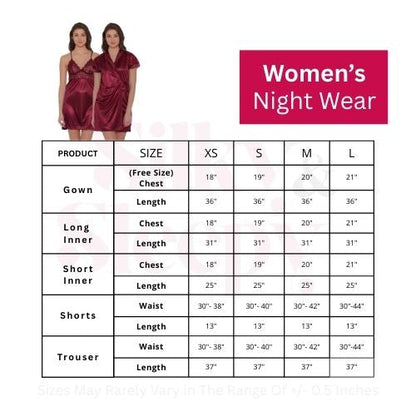 3-Piece Silk-Satin Nightwear & Lingerie Set