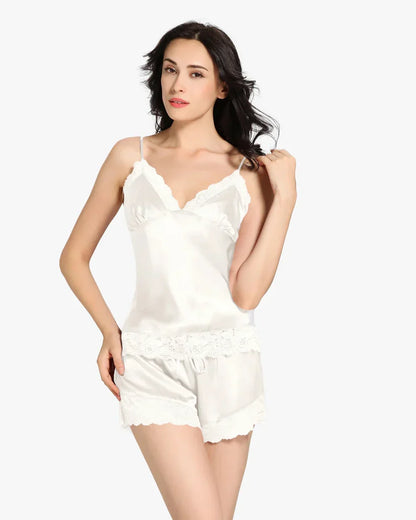 2 PC Silk Lace Cami with Shorts